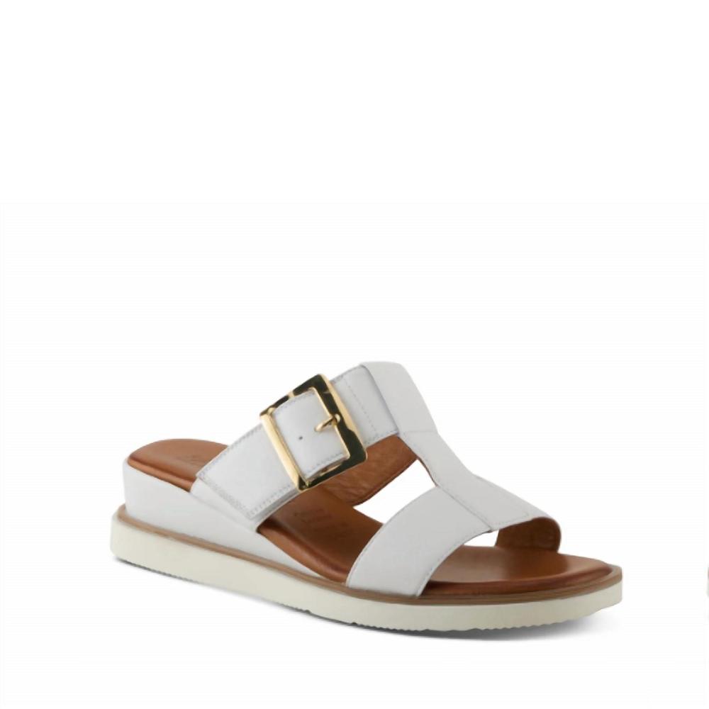 NEW SPRING STEP SHOES women's seaport slide sandal in white